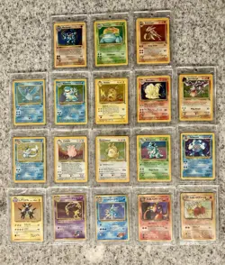 50 Card Vintage Pokemon Lot - Holo & Base, NM, All Magnetic Encased - Image 1