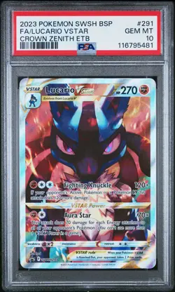 Lucario Vstar 291 PSA 10 Gem Mint - Black Star Promo - Pokemon - Image 1