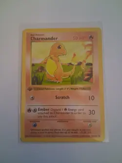 1st Edition Charmander 046/102 Base Set (Shadowless) 1999 WOTC Pokemon Card TCG - Image 1