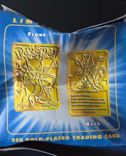 1999 Pokemon Burger King 23K Gold Plated Mewtwo Blue Box Sealed Promo Card - Image 4