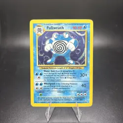 Poliwrath 13/102 Holo Base Set Unlimited DMG Pokemon Card Vintage -c - Image 1