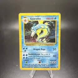 Gyarados Vintage Pokemon Card Holo Rare Holo Base Set 6/102 DMG -c - Image 1