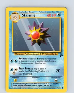 Pokemon TCG Starmie 94/130 Base Set 2 Unlimited Regular Common Card WOTC LP-NM - Image 1