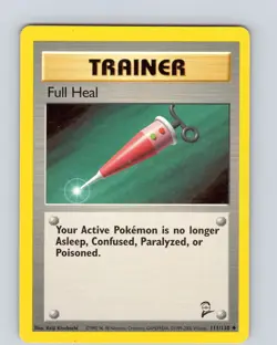 Pokemon TCG Full Heal 111/130 Base Set 2 Unlimited Uncommon Card WOTC Played LP - Image 1
