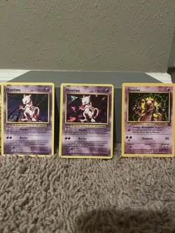 Pokemon Mewtwo Card Lot 3 Cards Cracked Ice Holo and Promo Rare Card! - Image 1