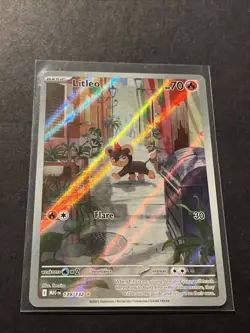 Pokemon TCG Litleo IR 139/132 Illustration Rare Pokemon Card Mega Evolution - Image 1