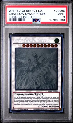 2021 1ST ED-GHOST RARE #EN005 CRYSTAL CLEAR WING SYNCHRO DRAGON PSA 9 - Image 1
