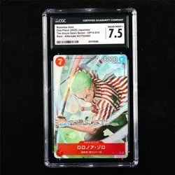 CGC 7.5 NEAR MINT+ 2025 One Piece JPN Roronoa Zoro OP14-015 R (Alt Art) - Image 1