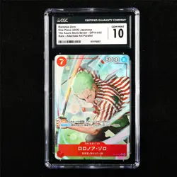 CGC 10 GEM MINT 2025 One Piece JPN Roronoa Zoro OP14-015 R (Alt Art) - Image 1