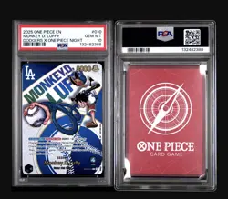 2025 One Piece Monkey D. Luffy Dodgers Promo PSA 10 GEM MINT #010 - Image 1