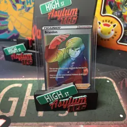 Pokemon Card Brandon 203/195 Silver Tempest Rainbow Rare Near Mint - Image 1