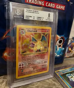 🔥 Charizard HOLO Base Set 1999 BGS 8 Near Mint NM 4/102 Pokemon Card - Image 1
