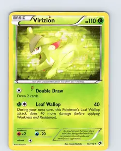 Pokemon TCG Virizion B&W Legendary Treasures 15/113 Holo Rare Card Played MP - Image 1