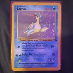 Pokemon Lapras Fossil Holo Rare Unlimited 10/62 80 HP Wizards of the Coast - Image 1
