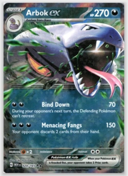 Arbok ex - 024/165 Scarlet & Violet 151 Rare Pokemon TCG NM Near Mint Holo Foil - Image 1
