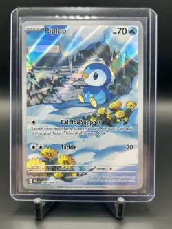 Pokemon TCG Piplup Illustration Rare Holo Me02 Phantasmal Flames 098/094 70 HP - Image 1