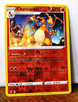 POKEMON CHARIZARD 025/185 REVERSE HOLO RARE VIVID VOLTAGE MP - Image 1
