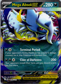 1x Mega Absol ex (#086/132) - Holofoil NM Eng Pokemon - ME01: Mega Evolution - Image 1
