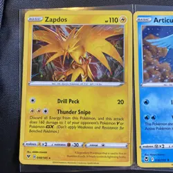 Pokemon, Holo Rare, NM, Zapdos, Articuno & Moltres, From SWSH Blister Pack - Image 2