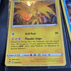 Pokemon, Holo Rare, NM, Zapdos, Articuno & Moltres, From SWSH Blister Pack - Image 5
