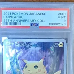 Pokemon Pikachu 001/028 S8a 25th Anniversary Holo Full Art Japanese PSA 9 - Image 3