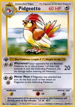 Lightly Played, German Pokemon Regular Pidgeotto - 22/102 - Rare - 1st Edition B - Image 1