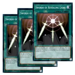 Yugioh - Swords of Revealing Light x 3 - NM - Plus Free Holographic Card - Image 1