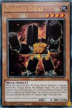 MAGO-EN121 GOGOGO GIGAS RARE 1ST EDITION YuGiOh CARD - Image 1