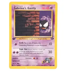 Sabrina's Gastly 96/132 Gym Challenge Vintage Pokemon Card LP WOTC - Image 1