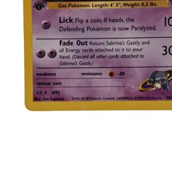 Sabrina's Gastly 96/132 Gym Challenge Vintage Pokemon Card LP WOTC - Image 3