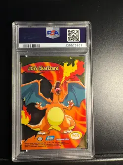 2000 Topps Pokemon TV Animation Clear Cards #PC3 Charizard PSA 8 Graded - Image 2