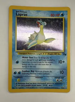 Lapras 10/62 Pokemon Card TCG Holo Holographic Rare Vintage / 1999 - Image 1