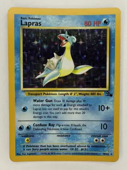 Lapras 10/62 Pokemon Card TCG Holo Holographic Rare Vintage / 1999 - Image 2