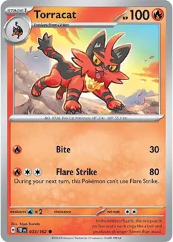 Torracat SV05: Temporal Forces 033/162 NM English Pokemon Card - Image 1