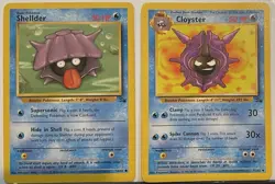 Pokemon Full Evolution Shellder(54) to Cloyster(32) FOSSIL Collection Card - Image 1