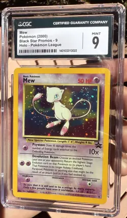 Mew 9 Black Star Promo Holo * Vintage Pokemon Card 2000 - CGC 9 MINT * SWIRL ! - Image 1