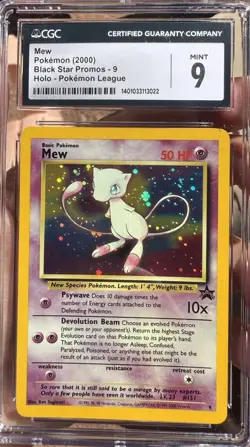 Mew 9 Black Star Promo Holo * Vintage Pokemon Card 2000 - CGC 9 MINT * SWIRL ! - Image 3