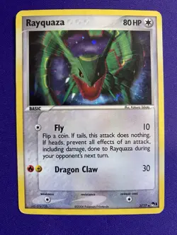 Damaged Rayquaza 3/17 Holo Pop Series 1 Pokemon Card - Image 1