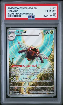 PSA 10 Ninjask 137/132 Illustration Rare ME01 Pokemon GEM MINT - Image 1