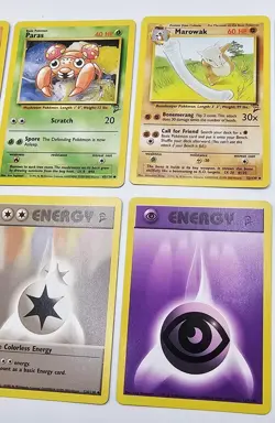 Vintage Pokemon Lot Of 10 Cards WOTC Base Set 2 Magikarp Marowak Paras Sandshrew - Image 3