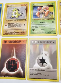 Vintage Pokemon Lot Of 10 Cards WOTC Base Set 2 Magikarp Marowak Paras Sandshrew - Image 4