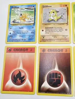 Vintage Pokemon Lot Of 10 Cards WOTC Base Set 2 Magikarp Marowak Paras Sandshrew - Image 5