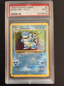 Pokemon Blastoise 2/102 Base Set Holo PSA 9 MINT 1999 WOTC Vintage Big 3 - Image 2