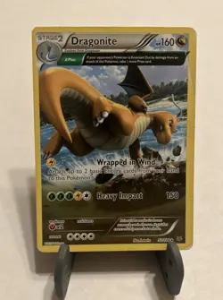 Pokemon TCG Roaring Skies Dragonite 52/108 Non-Holo Rare Card Dmg Heavily Played - Image 1