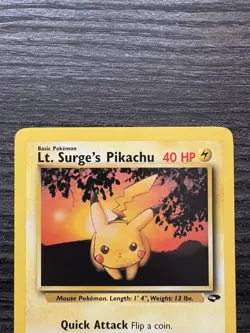 Pokemon TCG Lt. Surge's Pikachu Card #84/132 Gym Challenge, Regular Non-Holo - Image 2