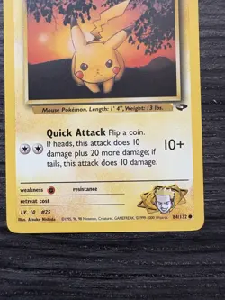 Pokemon TCG Lt. Surge's Pikachu Card #84/132 Gym Challenge, Regular Non-Holo - Image 3