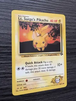 Pokemon TCG Lt. Surge's Pikachu Card #84/132 Gym Challenge, Regular Non-Holo - Image 4