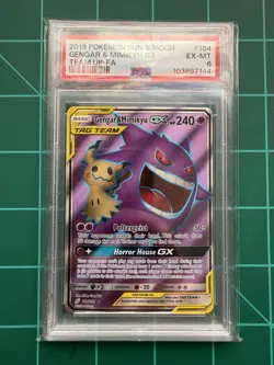 Pokemon Gengar & Mimikyu GX 164/181 Team Up Full Art Holo Ultra Rare PSA 6 - Image 1