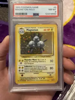 1999 Pokemon Base Set Magneton Holo PSA 8 NM-MT #9/102 ENGLISH - Image 1