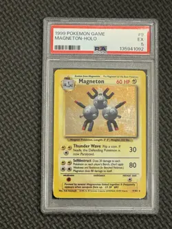 1999 Pokemon Game Holo Rare Magneton 9/102 PSA 5 - Image 1